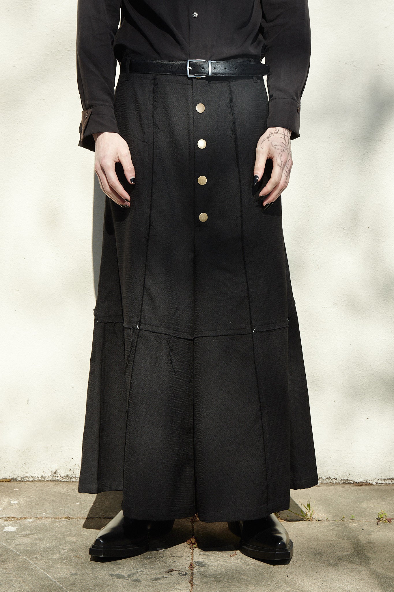 Cross-Seamed Wide Trousers
