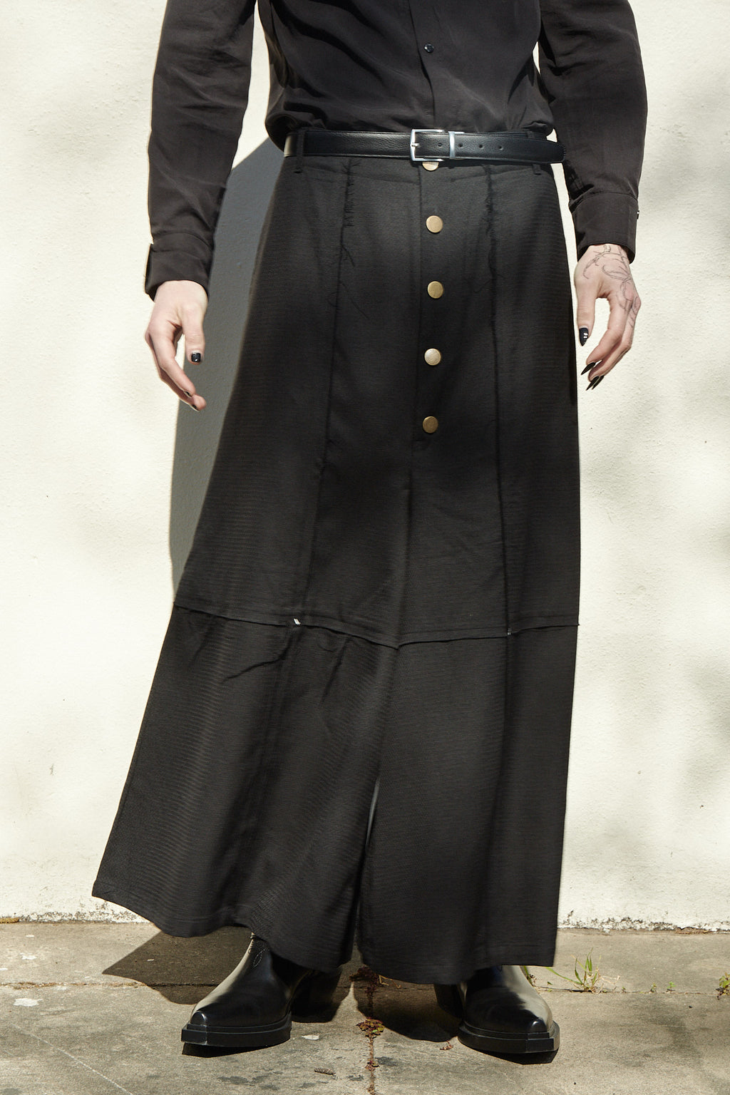 Cross-Seamed Wide Trousers