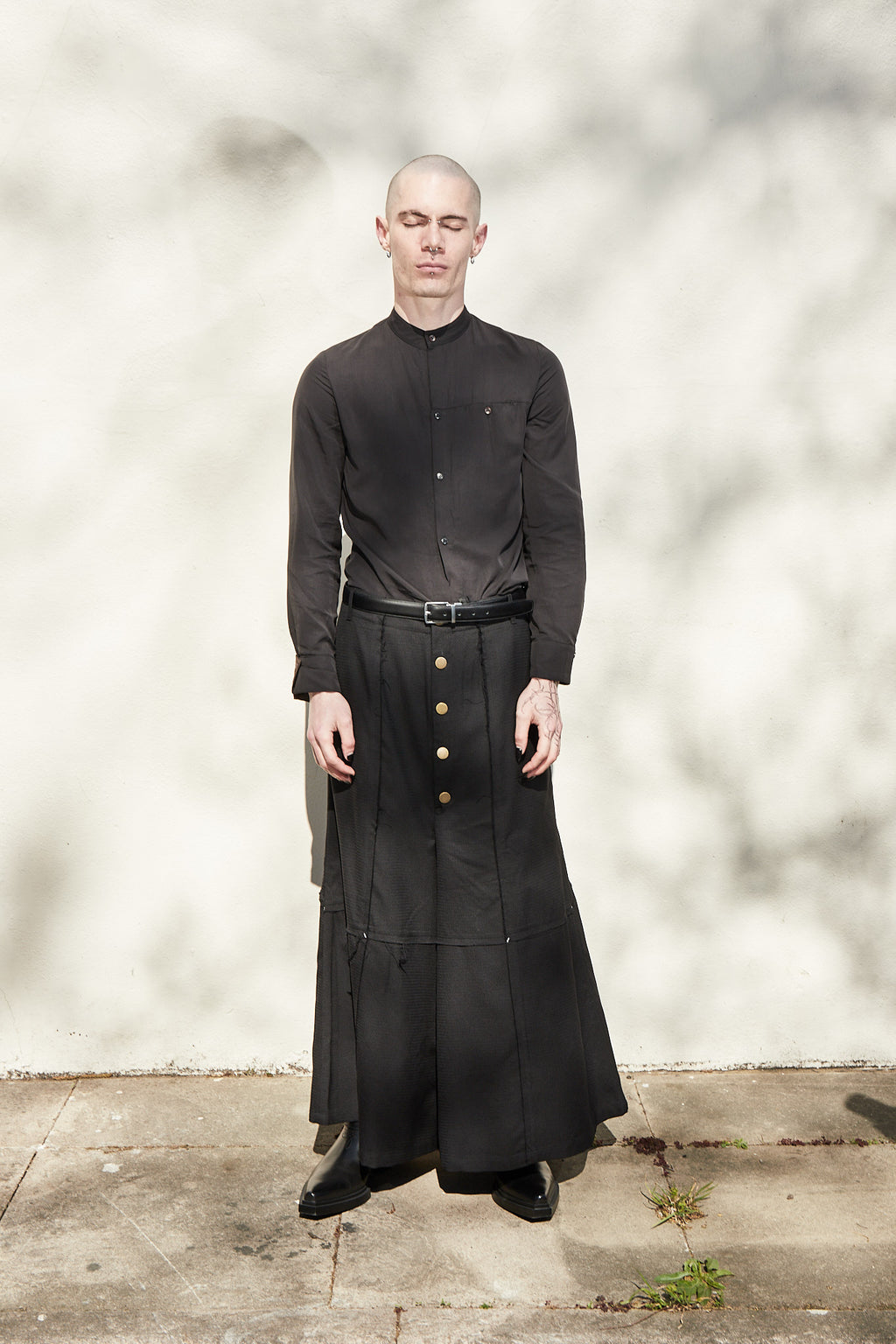 Cross-Seamed Wide Trousers
