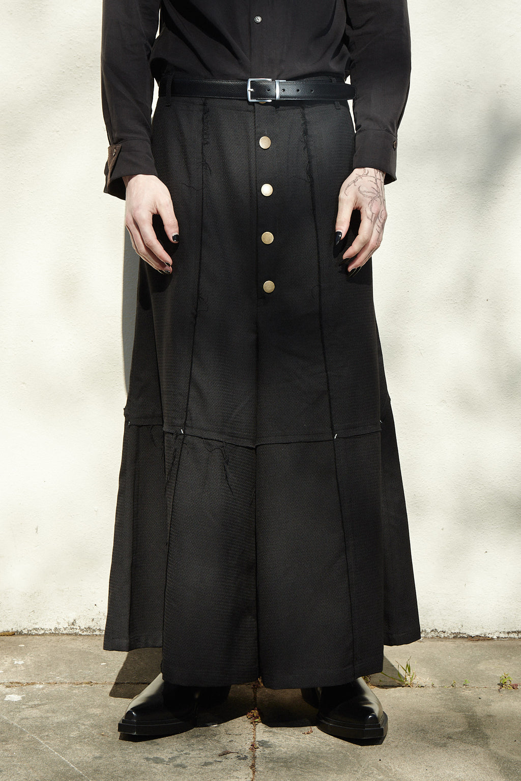 Cross-Seamed Wide Trousers